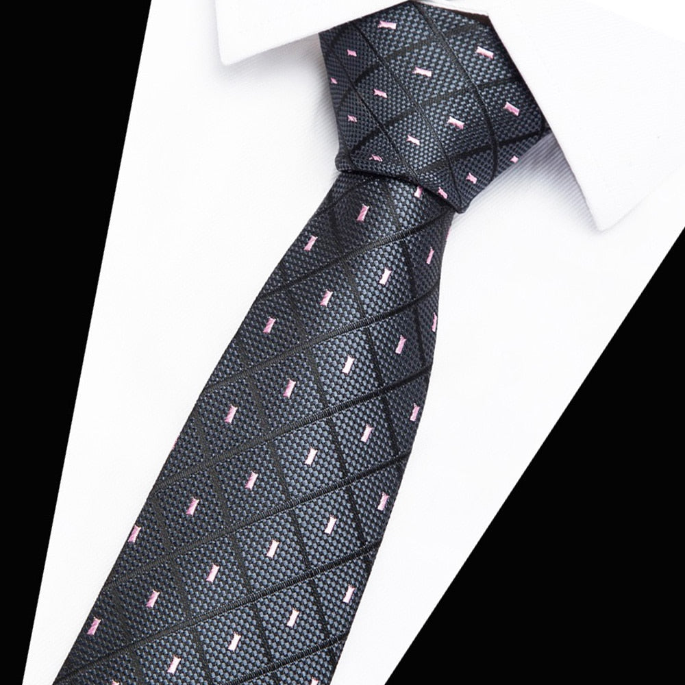 Men's 8cm Wide Polyester Jacquard Neck Ties