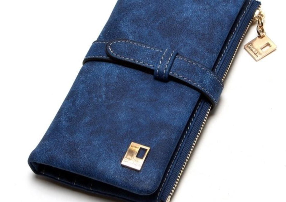 Women’s Leather Zipper Wallet Long Design Two Fold