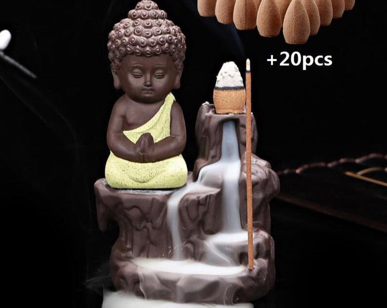 Decorative Ceramic The Little Monk Incense Burner Aromatherapy