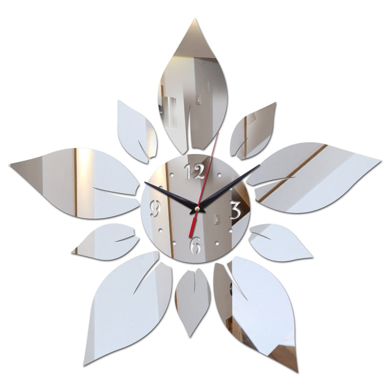 Home Decor DIY Mirror Acrylic Single Face Sticker Quartz Decorative Watch