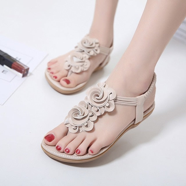 Women’s Summer Casual Bohemian Flat Flower Sandals