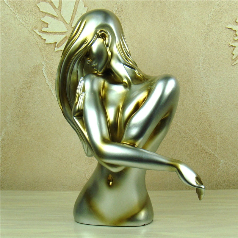 Abstract Naked Woman Bust Mateial Resin Size 25cm x 12cm x 33cm