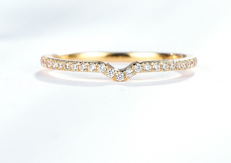 Women’s Yellow Gold Natural Moissanite Gemstone Eternity Band Ring Size 4-10