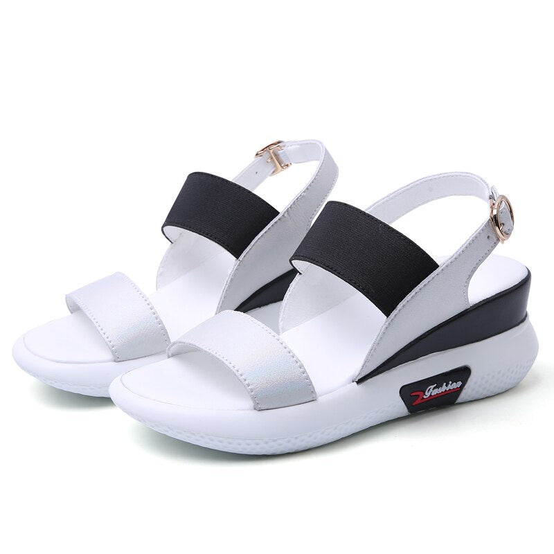 Women’s Split Leather Flat Platform OpenToe Breathable  Sandals