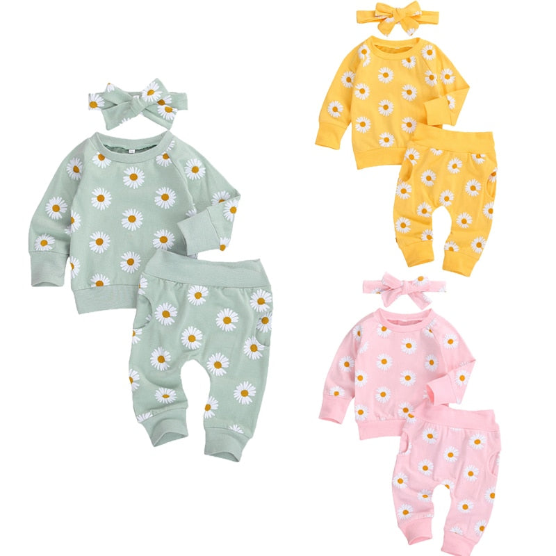 Children’s Girls Daisy Printed Clothing Set