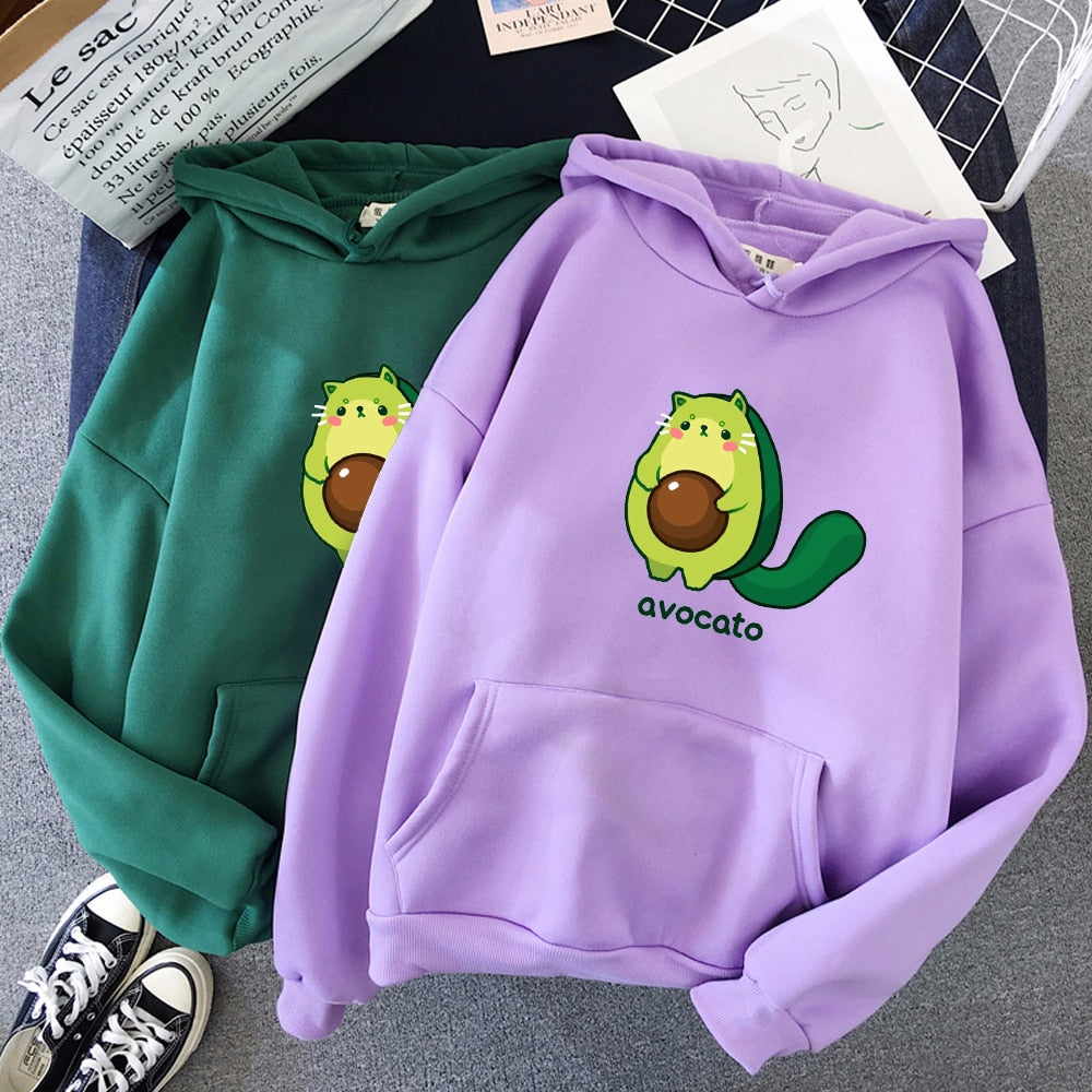 Women’s Avocado Print Warm Casual Sweatshirt Hoodies