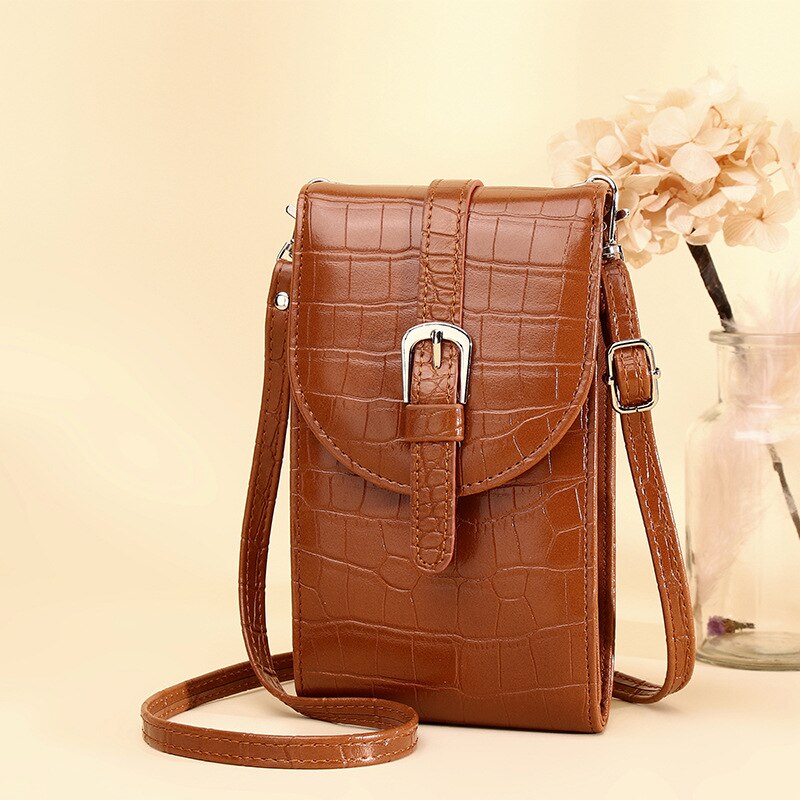 Women’s Mini Soft Leather Flap Crossbody Cell Phone Bag