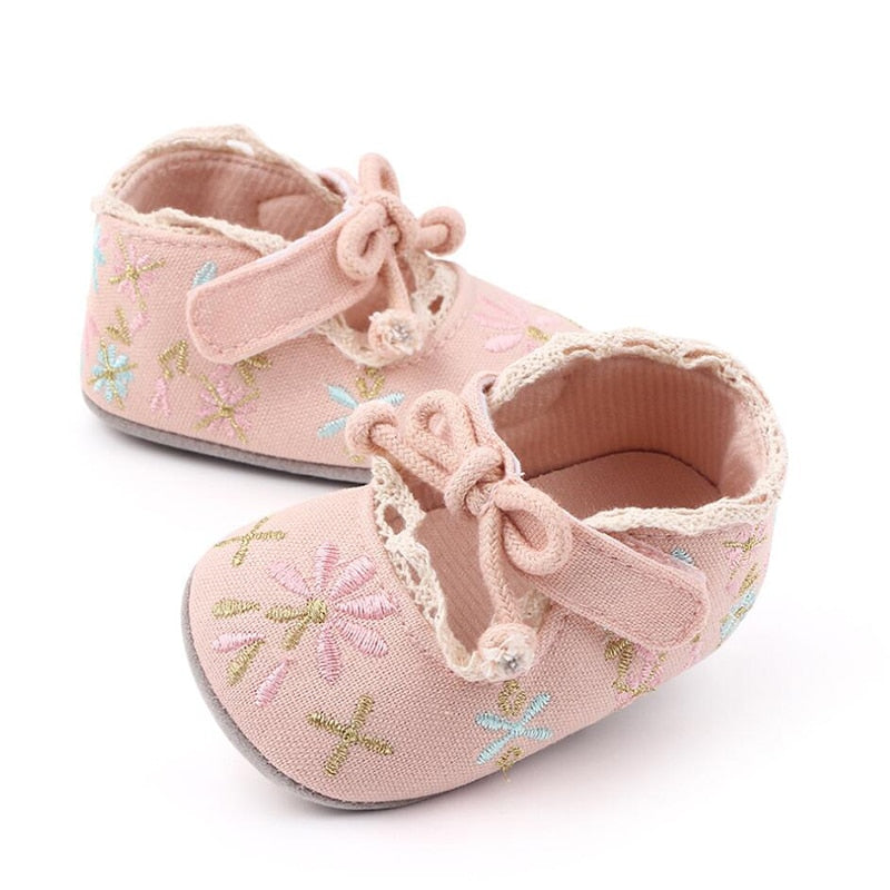 Baby Girls Shoes Cotton Bowknot Infant First Walkers Shoes