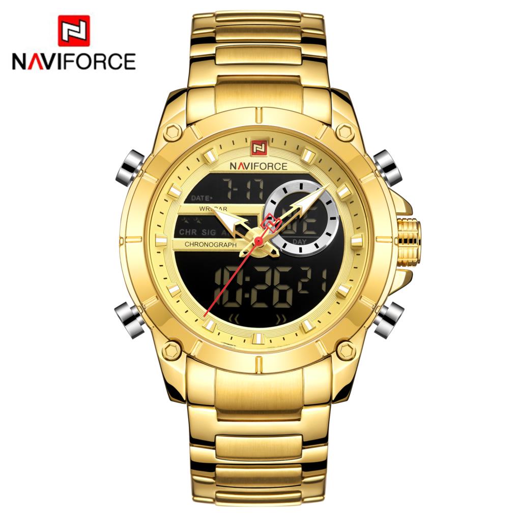 Men’s NAVIFORCE Sport Digital Quartz Wrist Watch Steel Waterproof Dual Display Date