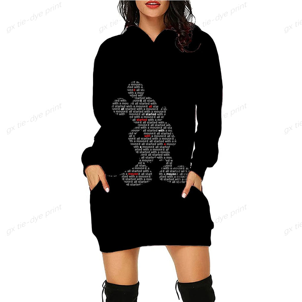 Women’s Mickey Hoodie Fashion Sweatshirt Dress