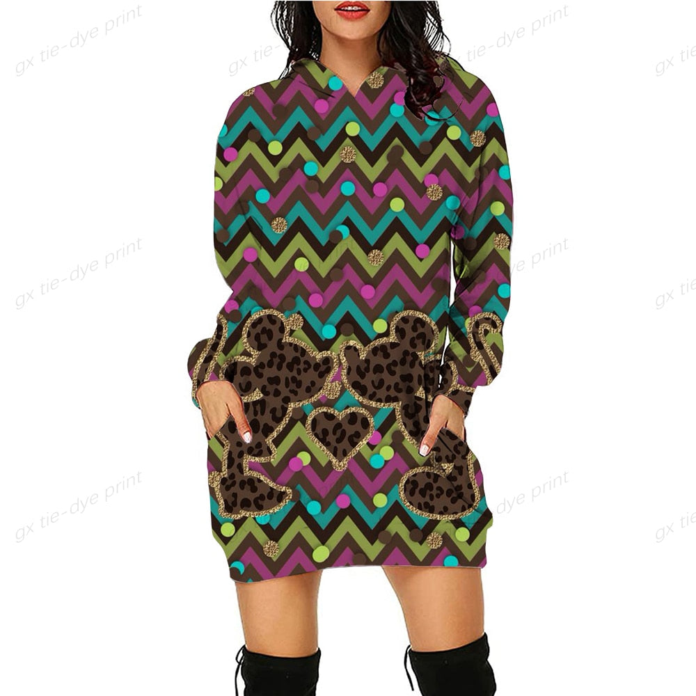 Women’s Mickey Hoodie Fashion Sweatshirt Dress