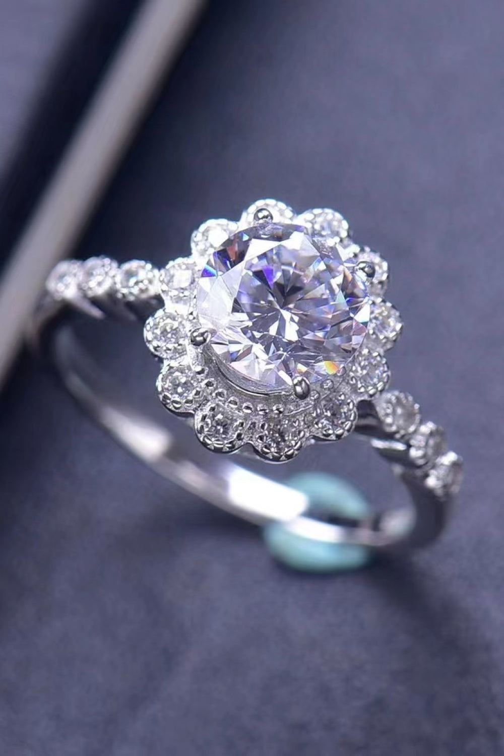 Women’s 1.5 Carat Moissanite Floral-Shaped Cluster Ring