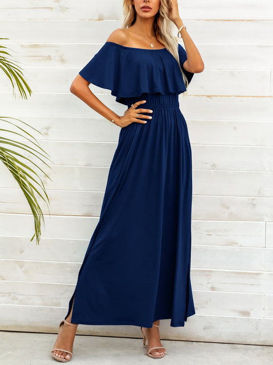 Women’s Off-Shoulder Slit Maxi Dress