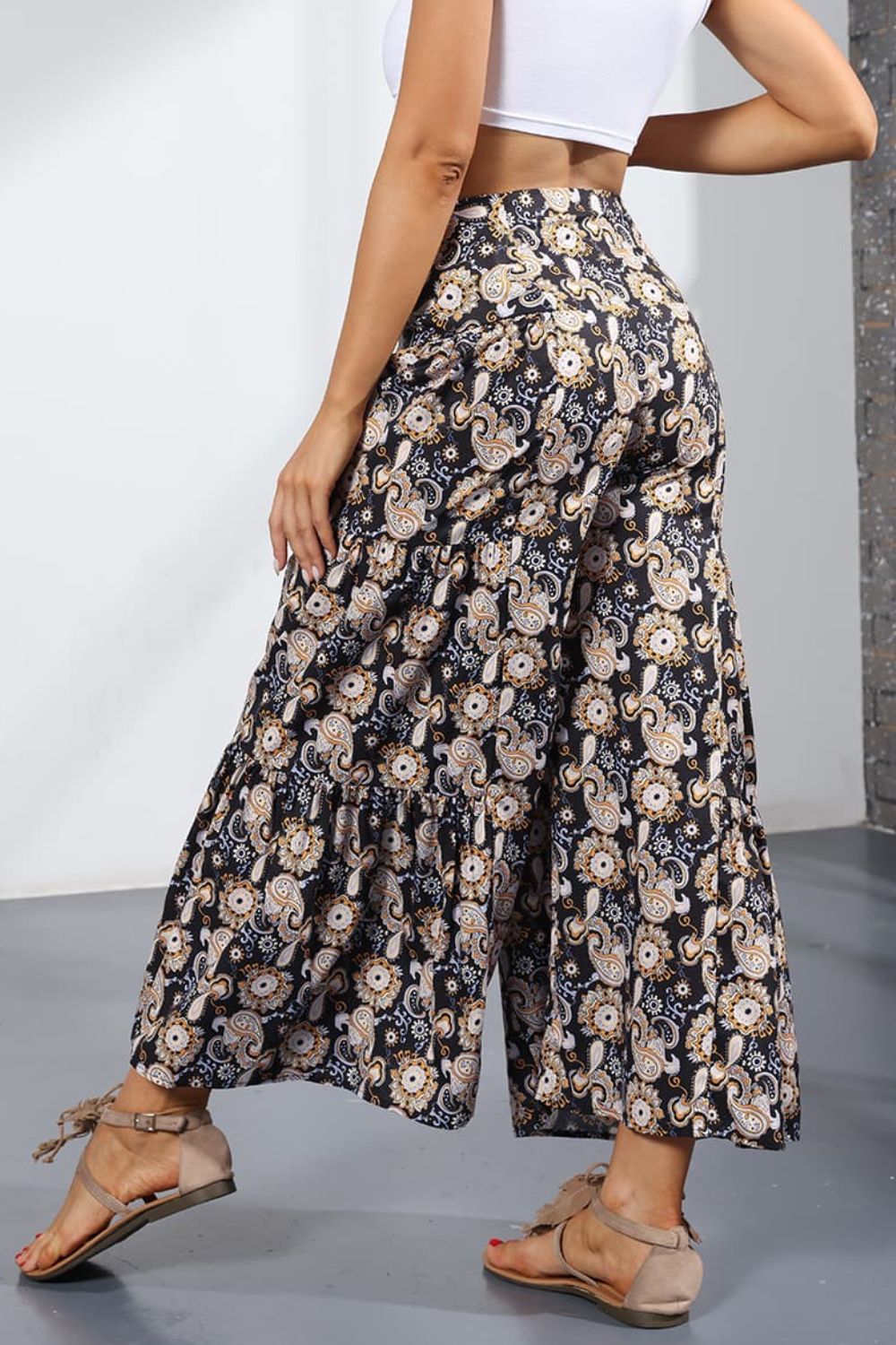 Women’s Printed Tie-Front Culottes