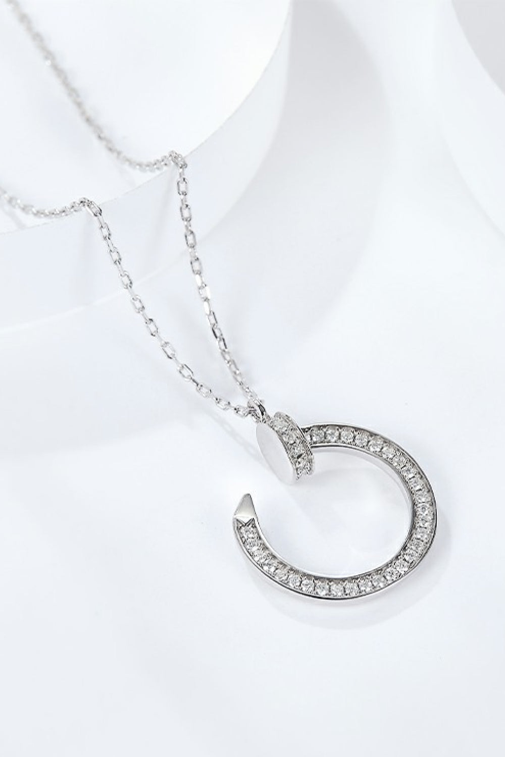Women’s 1 Carat Moissanite Open Ring Pendant Necklace