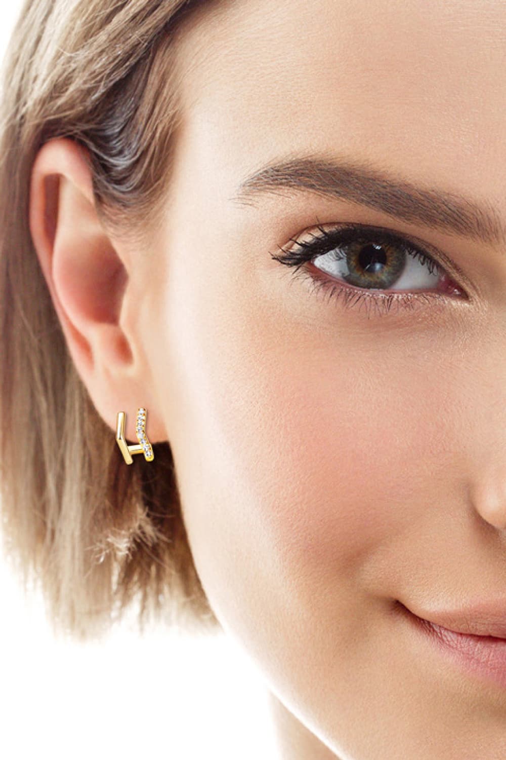 Women’s Moissanite 925 Sterling Silver Double-Layered Earrings