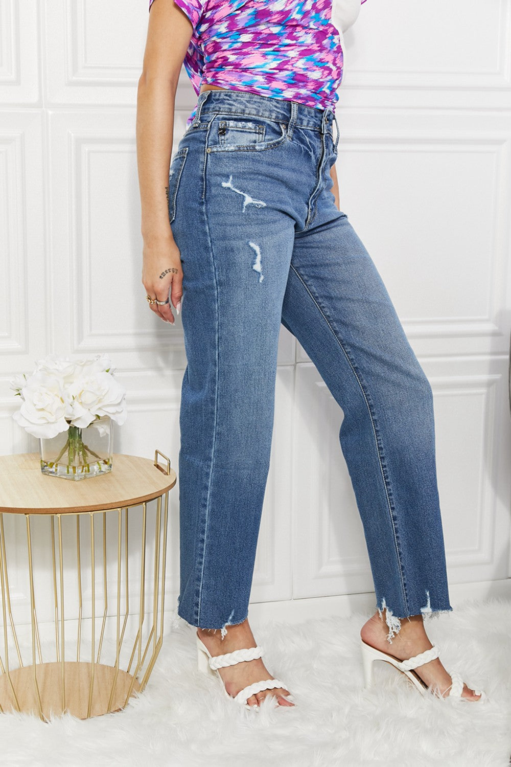Women’s Kancan Full Size Melanie Crop Wide Leg Jeans