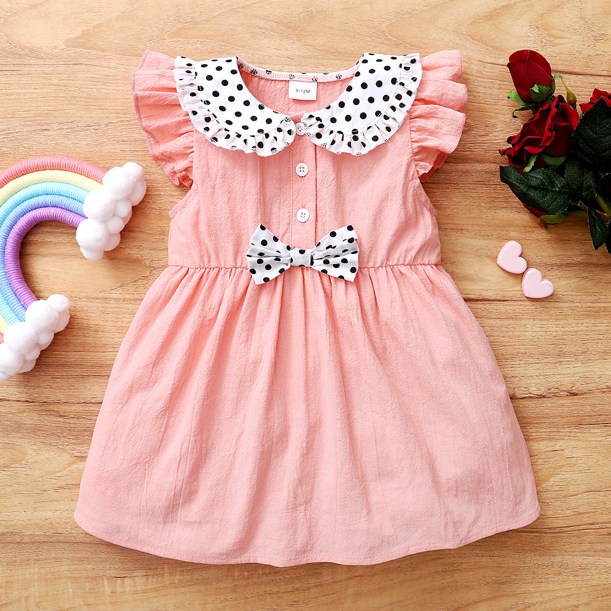 Children’s Girls Polka Dot Bow Detail Dress