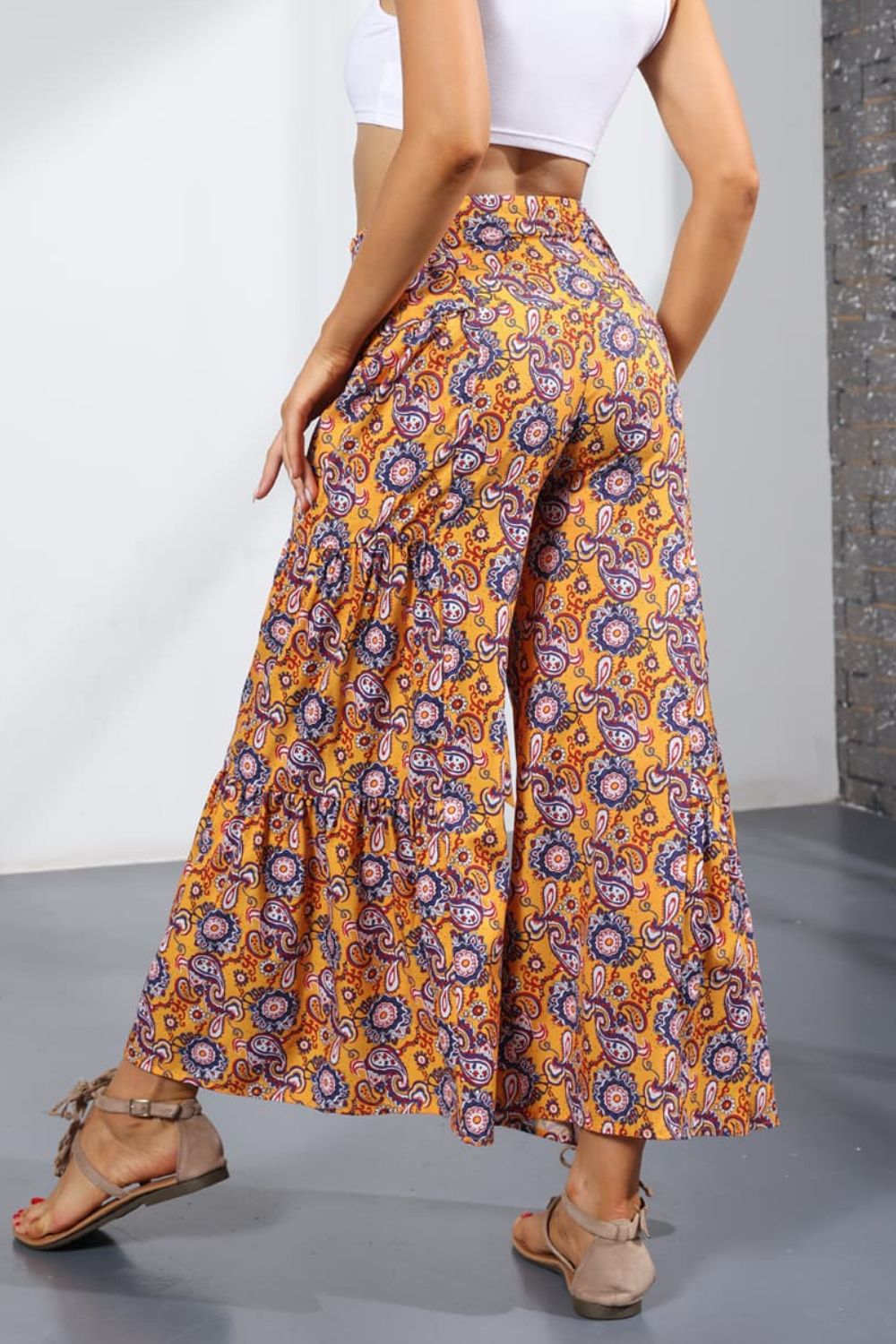 Women’s Printed Tie-Front Culottes