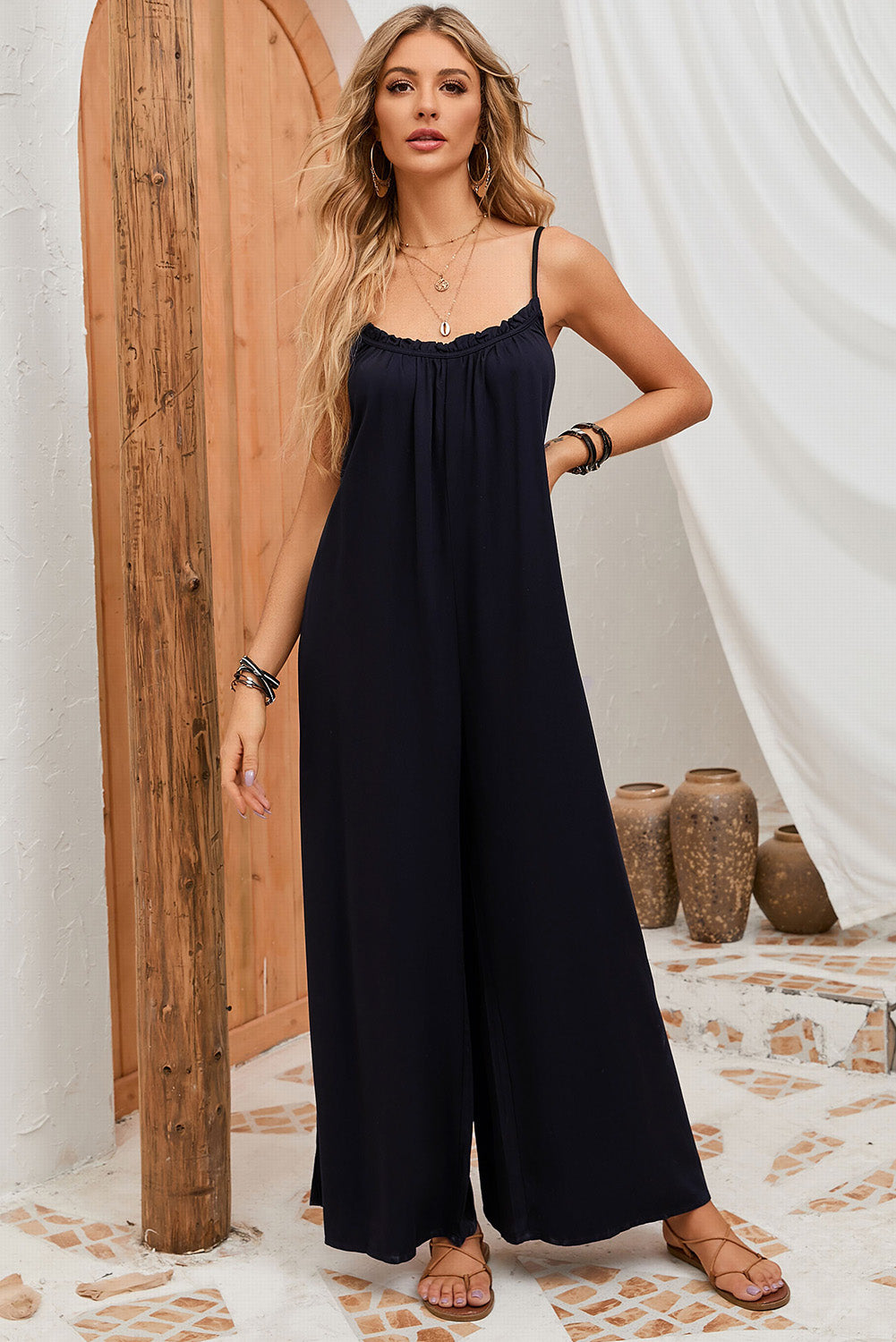 Women’s Backless Straight Neck Jumpsuit