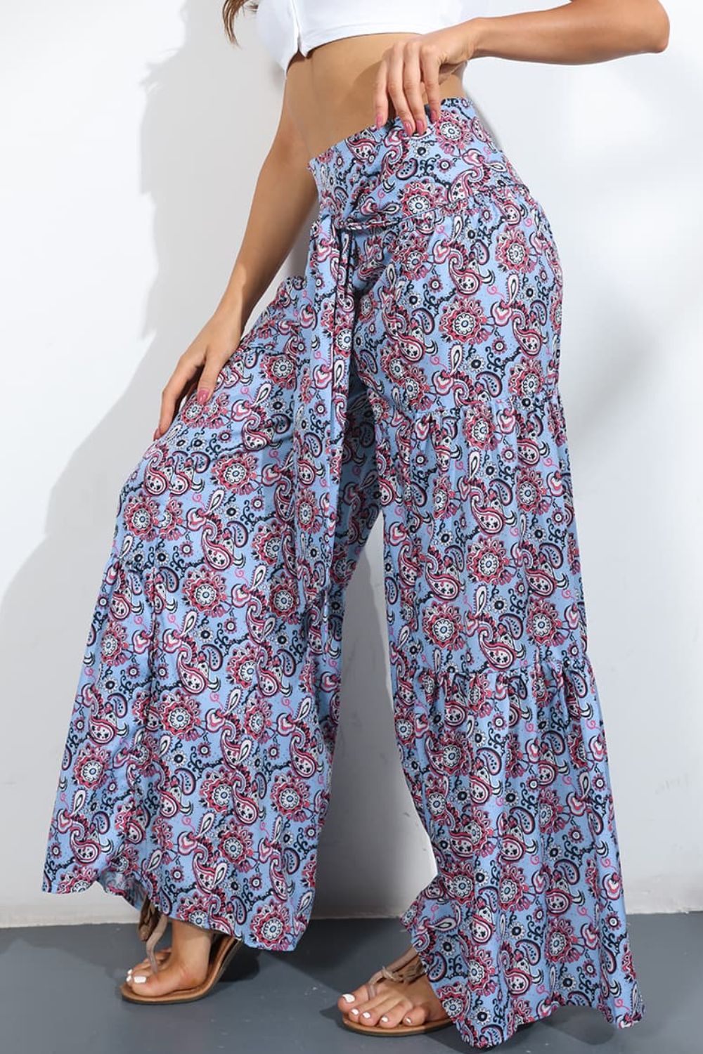 Women’s Printed High-Rise Tied Culottes