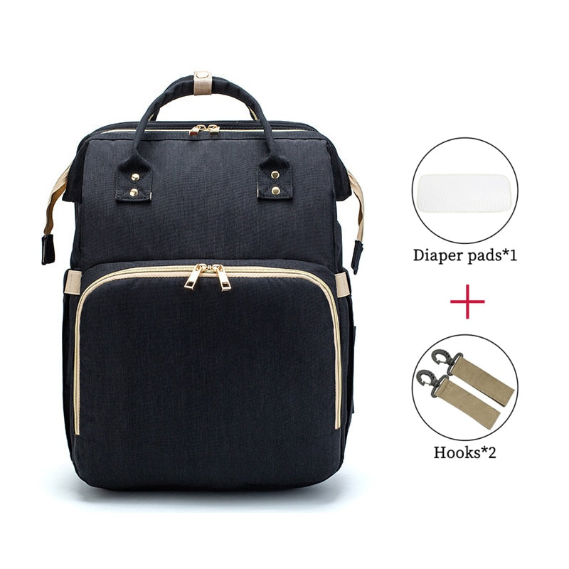 Diaper Backpack Multifunctional Foldable Baby Crib Large Capacity Stroller Bag