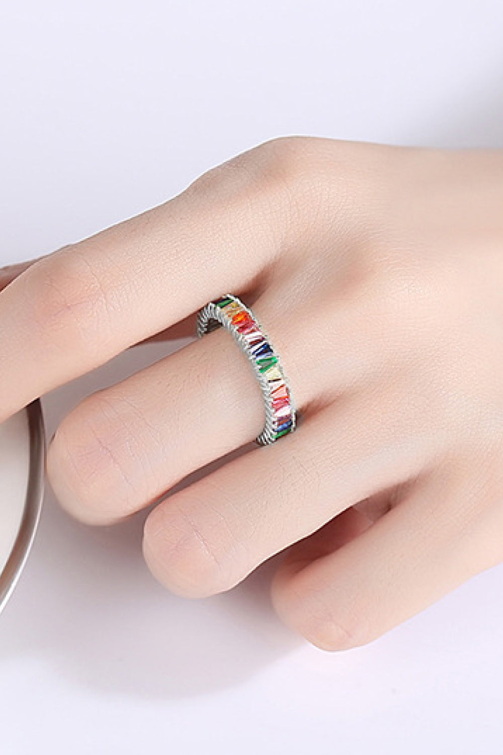 Women’s Multicolored Cubic Zirconia 925 Sterling Silver Ring