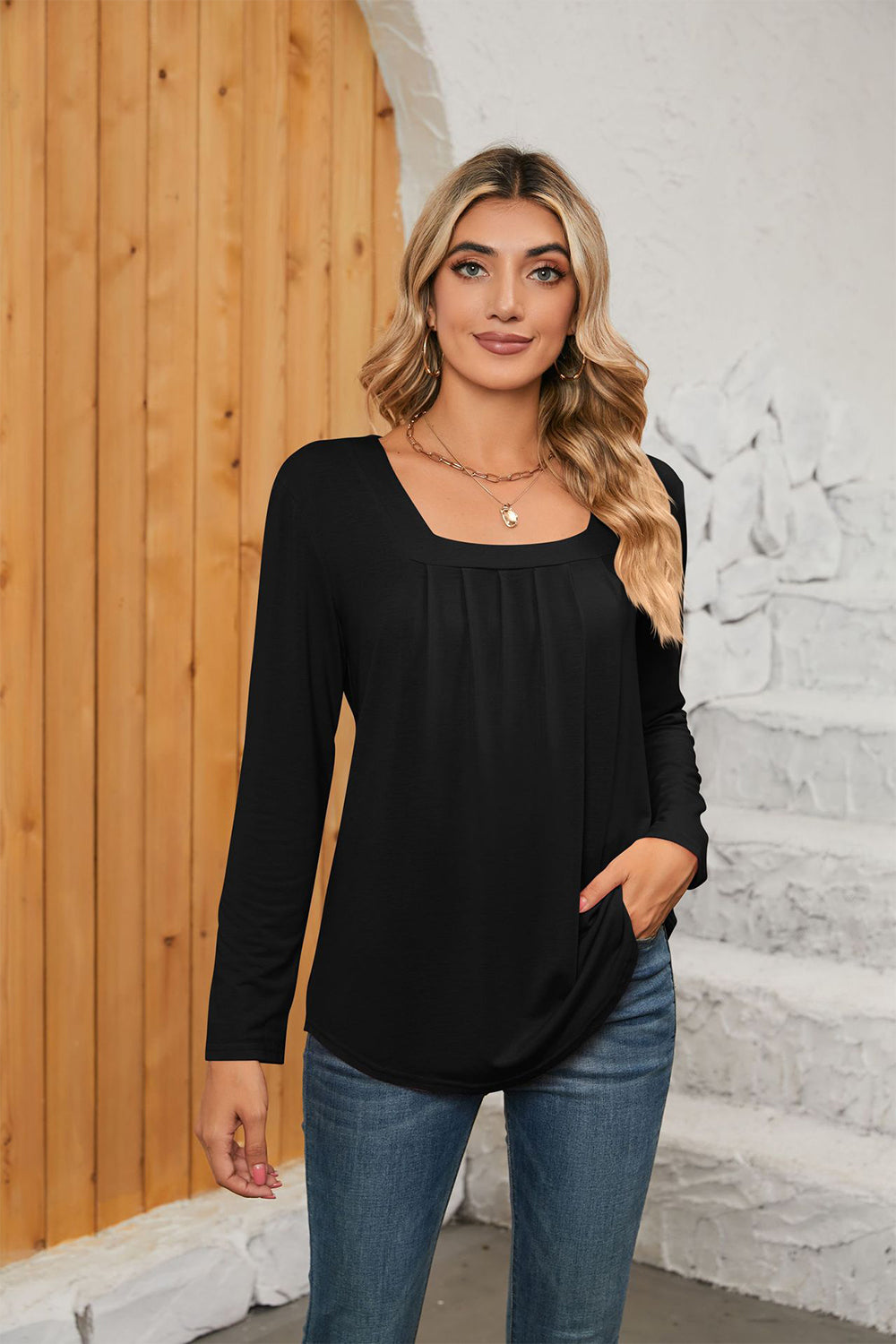 Women’s Square Neck Long Sleeve T-Shirt