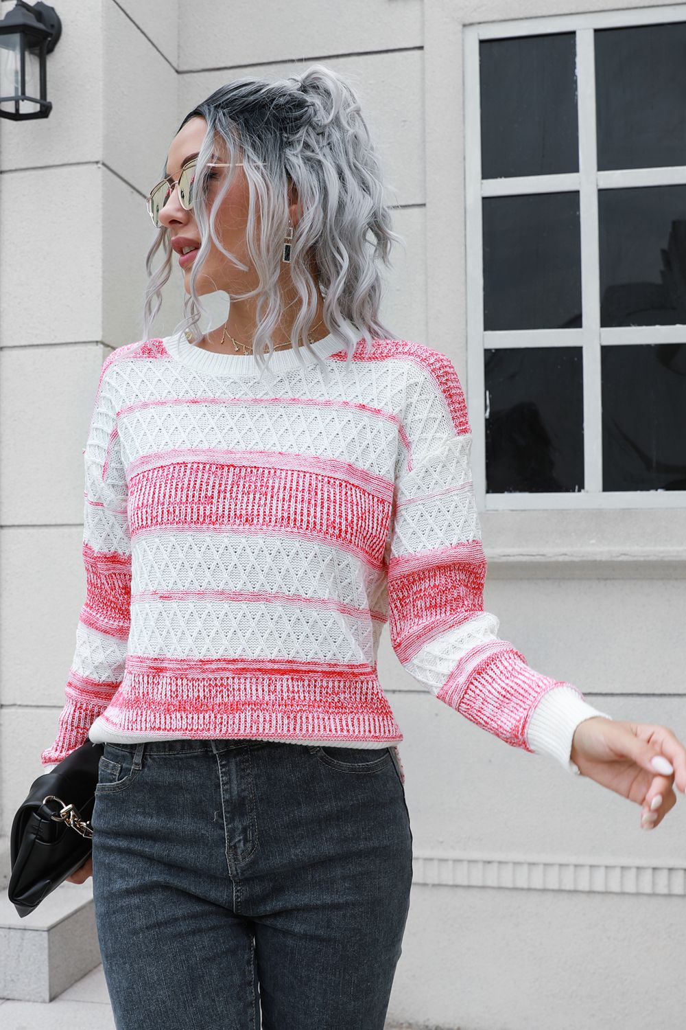 Women’s Two-Tone Slit Sweater