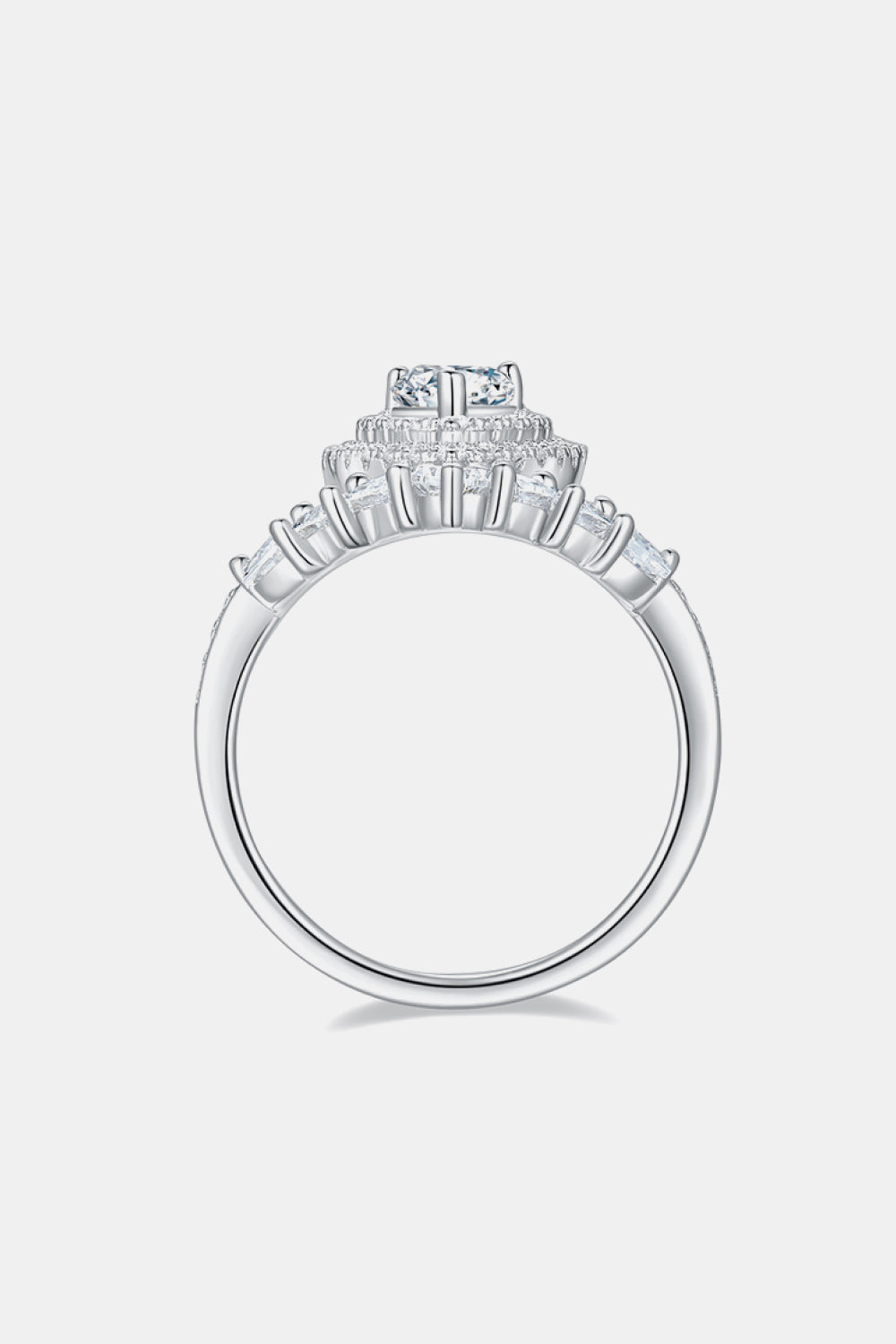 Women’s 1 Carat Moissanite 925 Sterling Silver Crown Ring