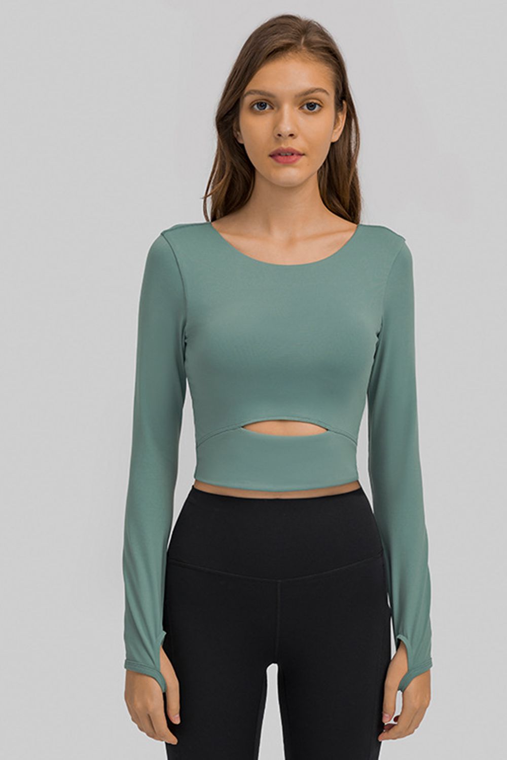 Women’s Cut Out Front Crop Yoga Tee