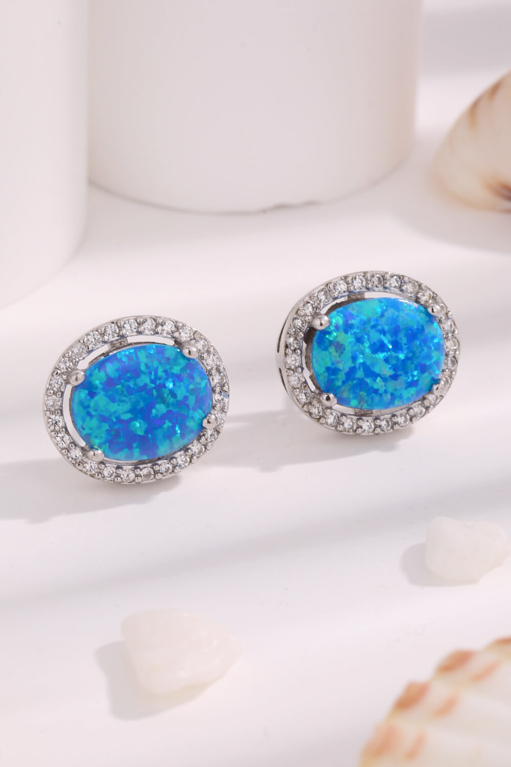 Women’s Opal Round Earrings