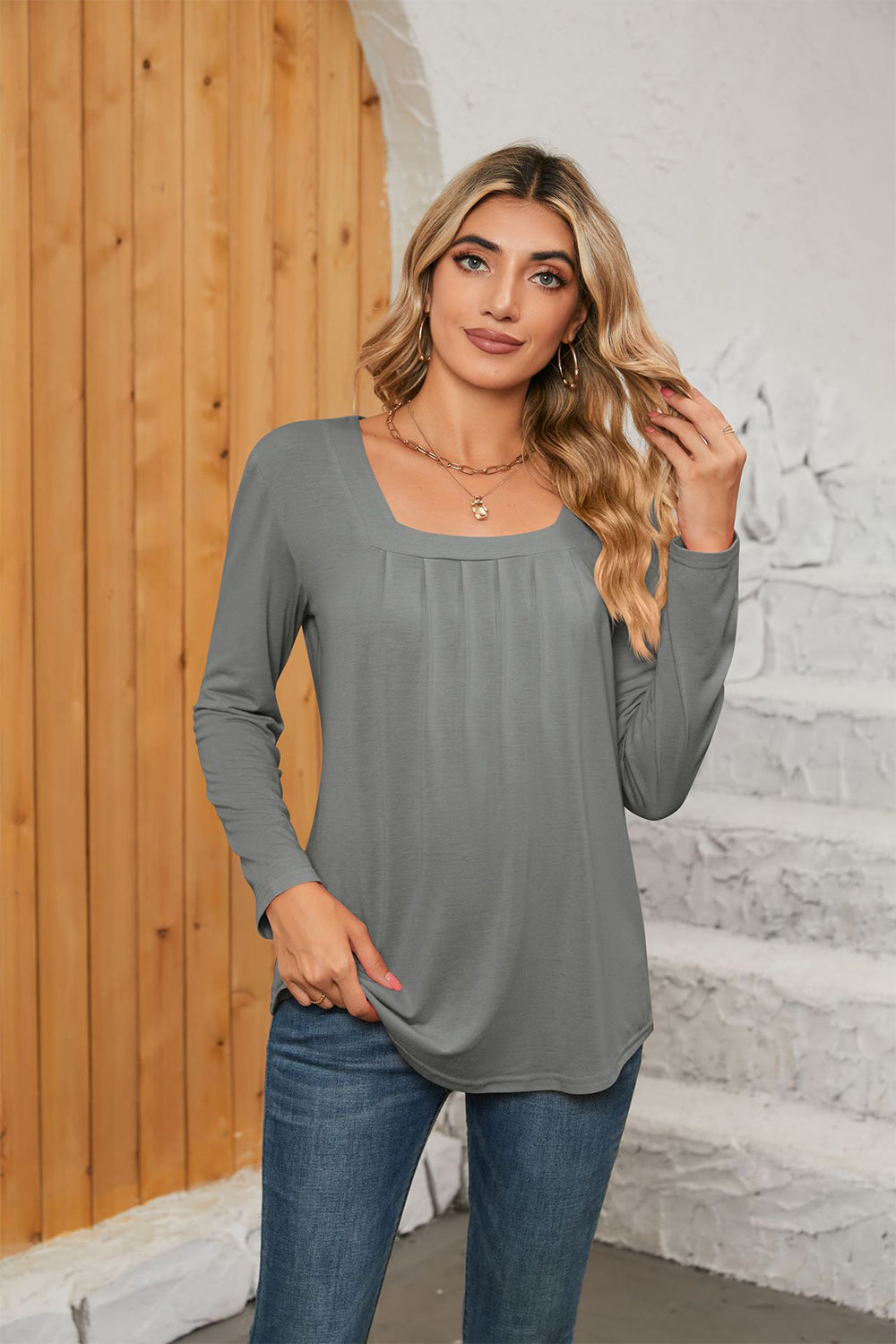 Women’s Square Neck Long Sleeve T-Shirt