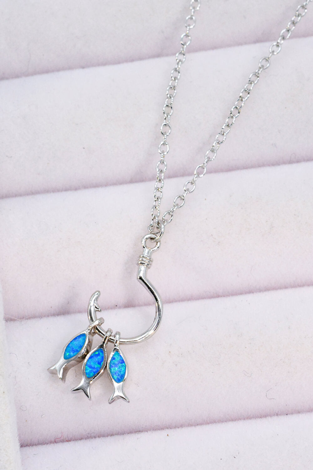 Women’s Opal Fish 925 Sterling Silver Necklace