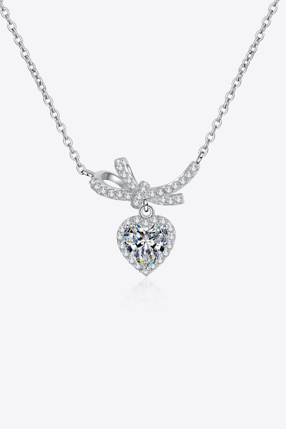 Women’s 1 Carat Moissanite Heart Pendant Necklace