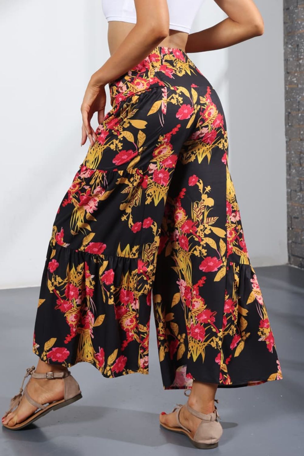 Women’s Printed Tie-Front Culottes