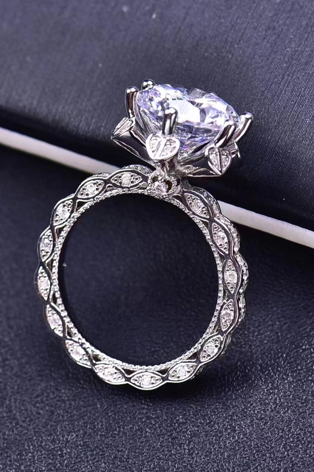 Women’s Moissanite Heart 925 Sterling Silver Ring