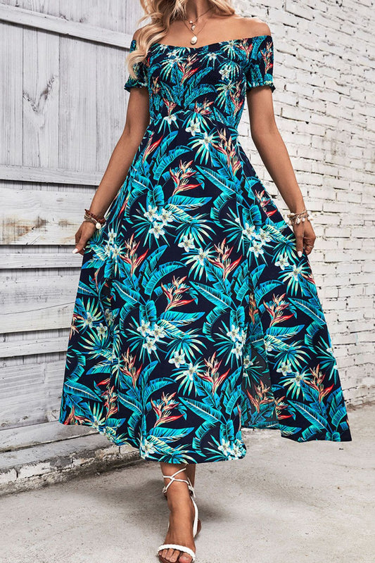 Women’s Floral Off-Shoulder Slit Dress