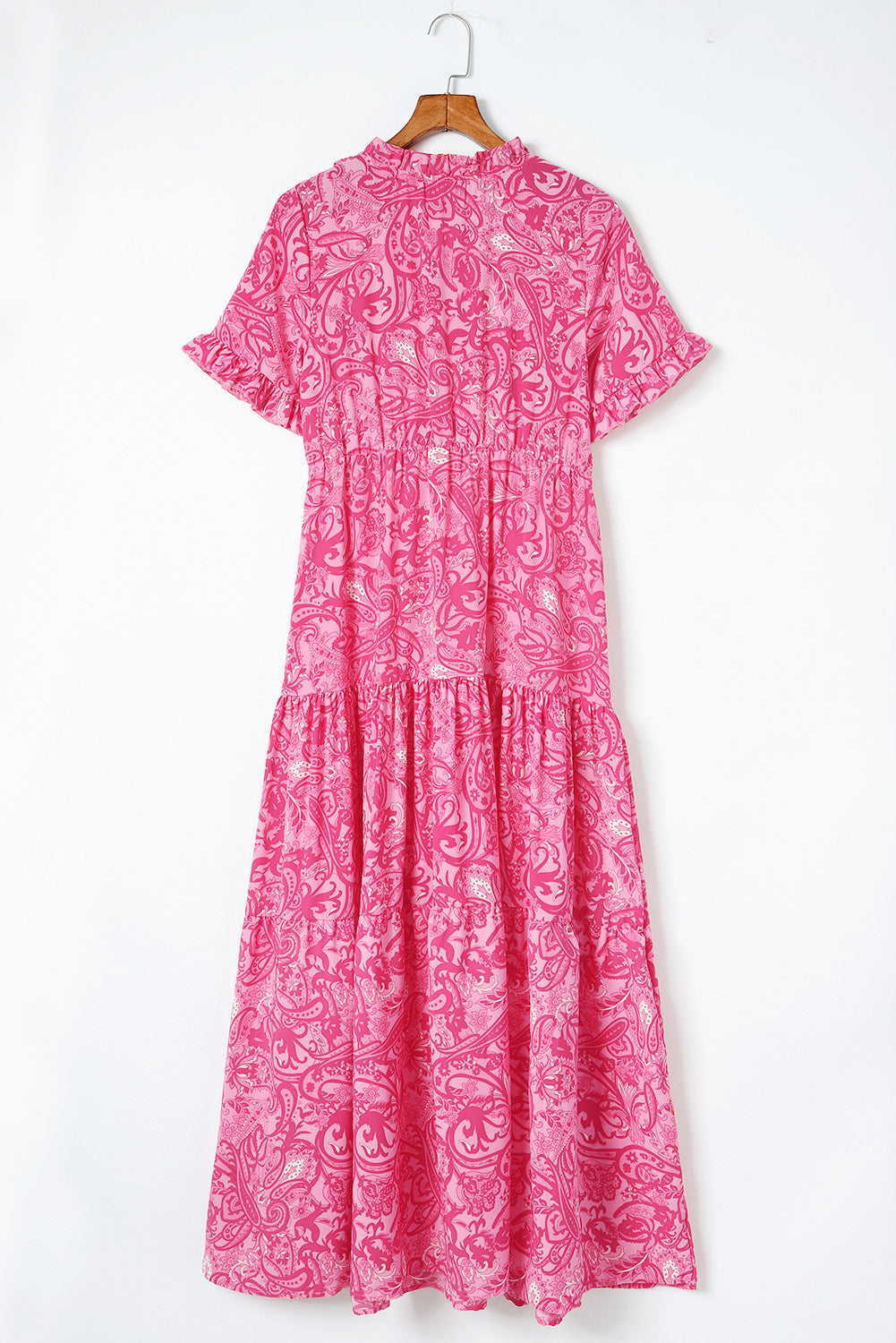 Women’s Paisley Print Flounce Sleeve Maxi Dress