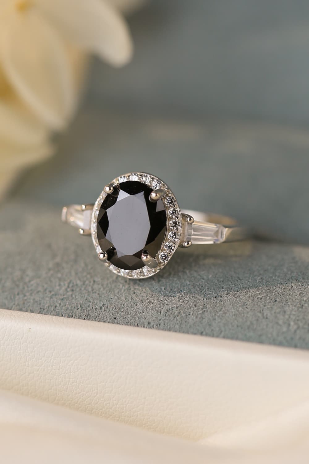 Women’s Agate 925 Sterling Silver Halo Ring