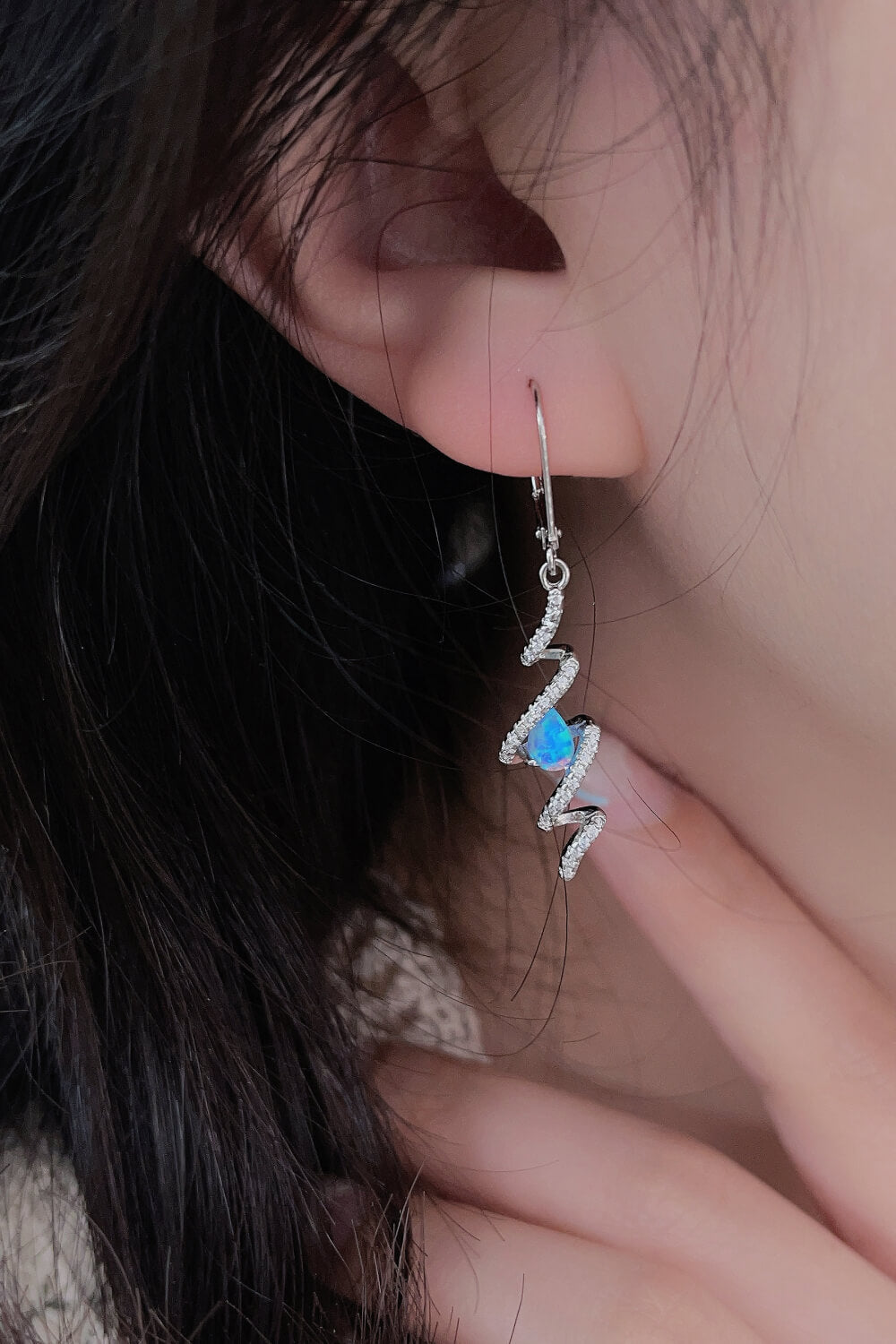 Women’s Twisted Opal Drop Earrings