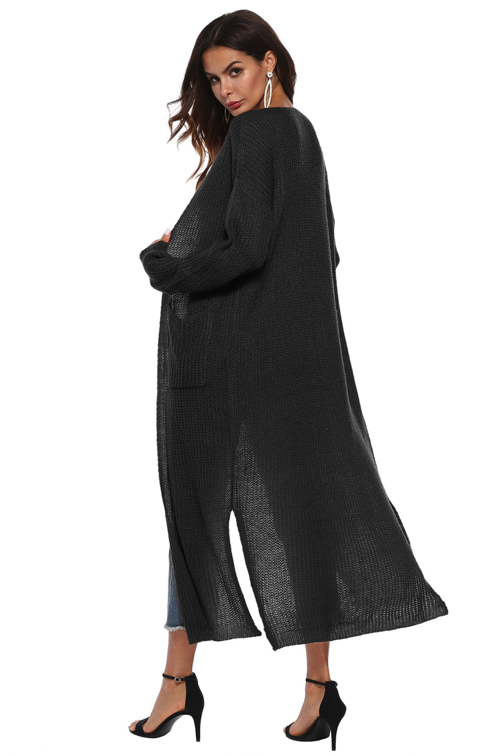 Women’s Long Sleeve Open Front Buttoned Cardigan