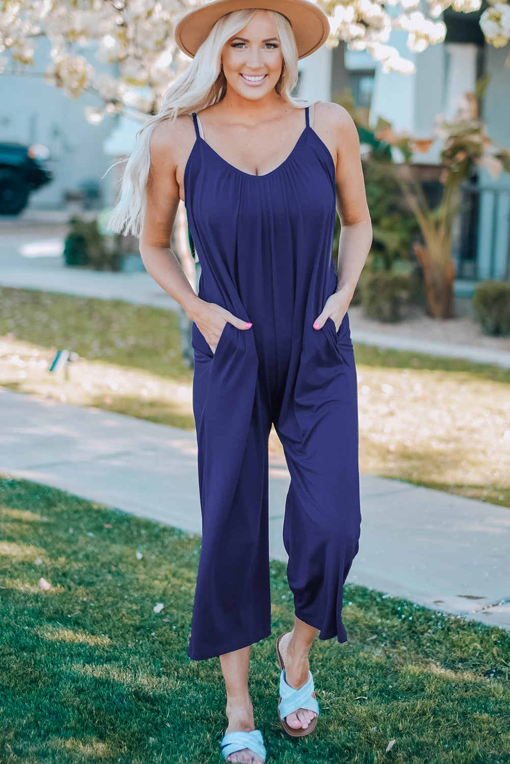 Women’s Spaghetti Strap Wide Leg Jumpsuit