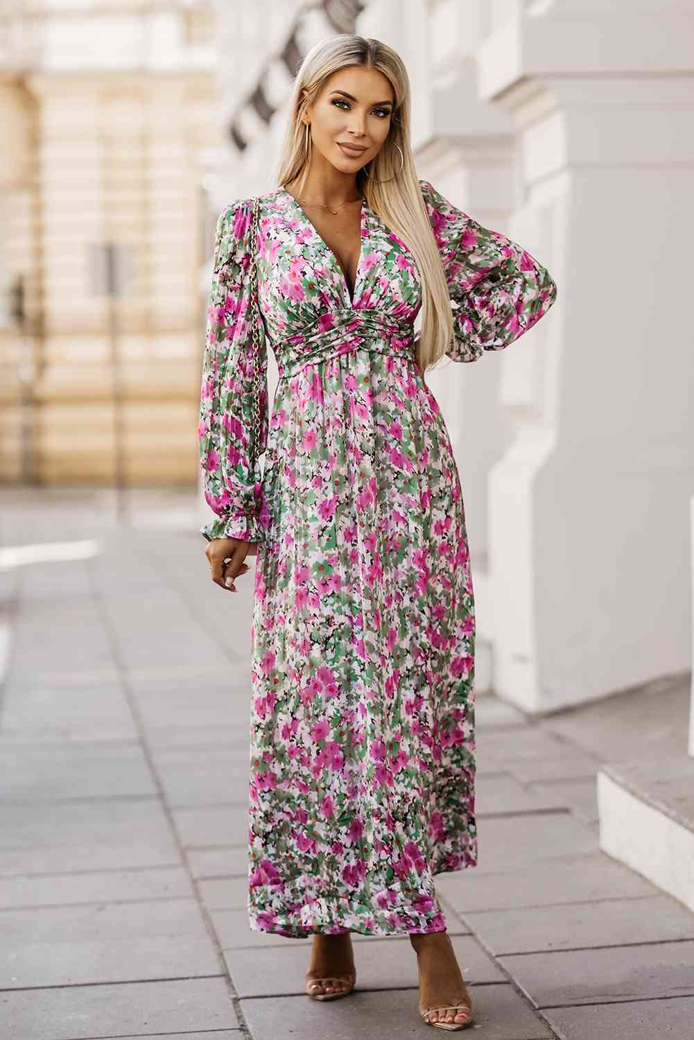 Women’s Floral Deep V Maxi Dress