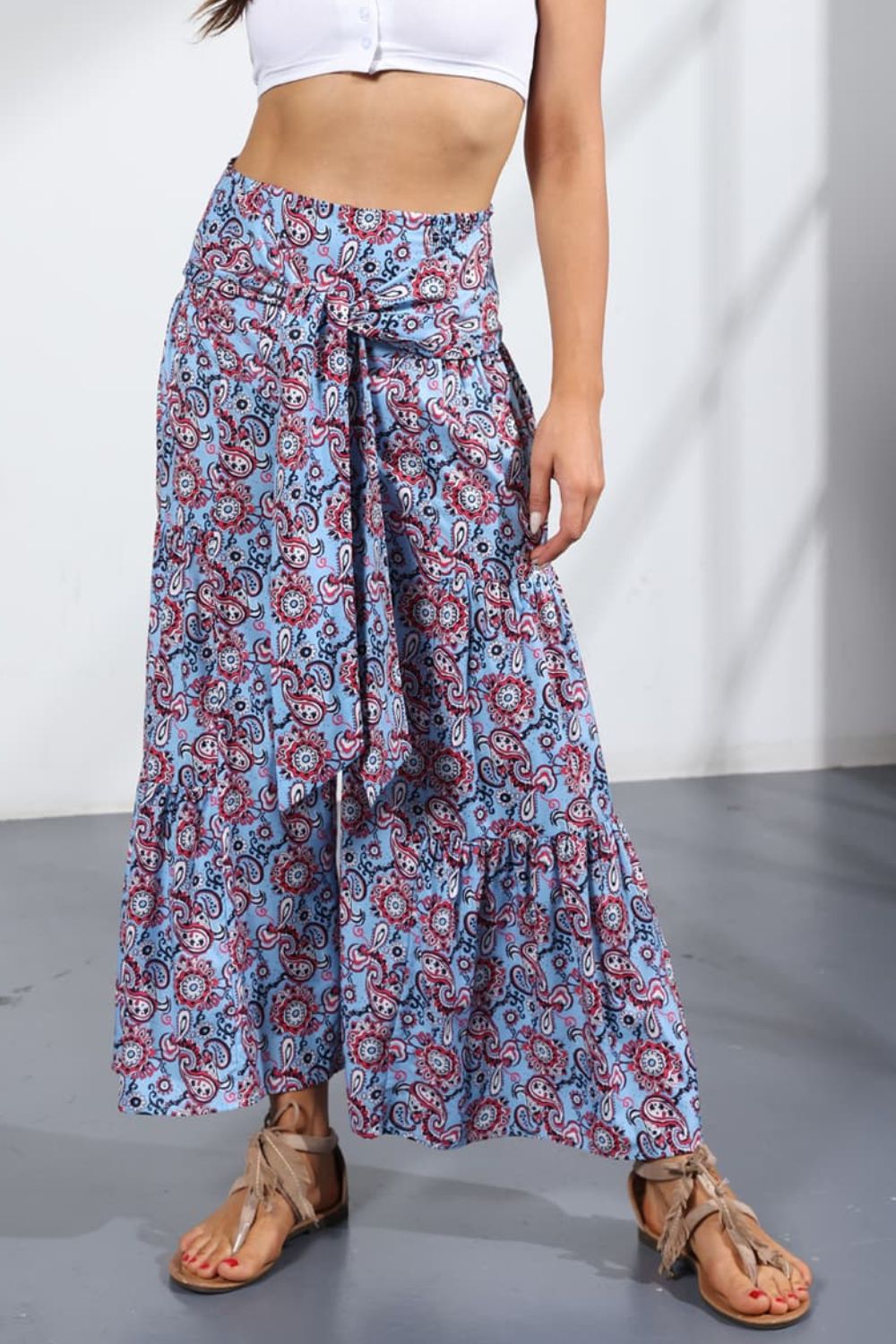 Women’s Printed Tie-Front Culottes