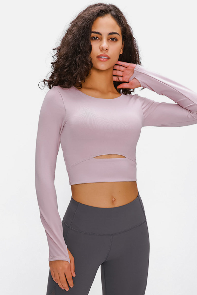 Women’s Long Sleeve Cropped Top With Sports Strap