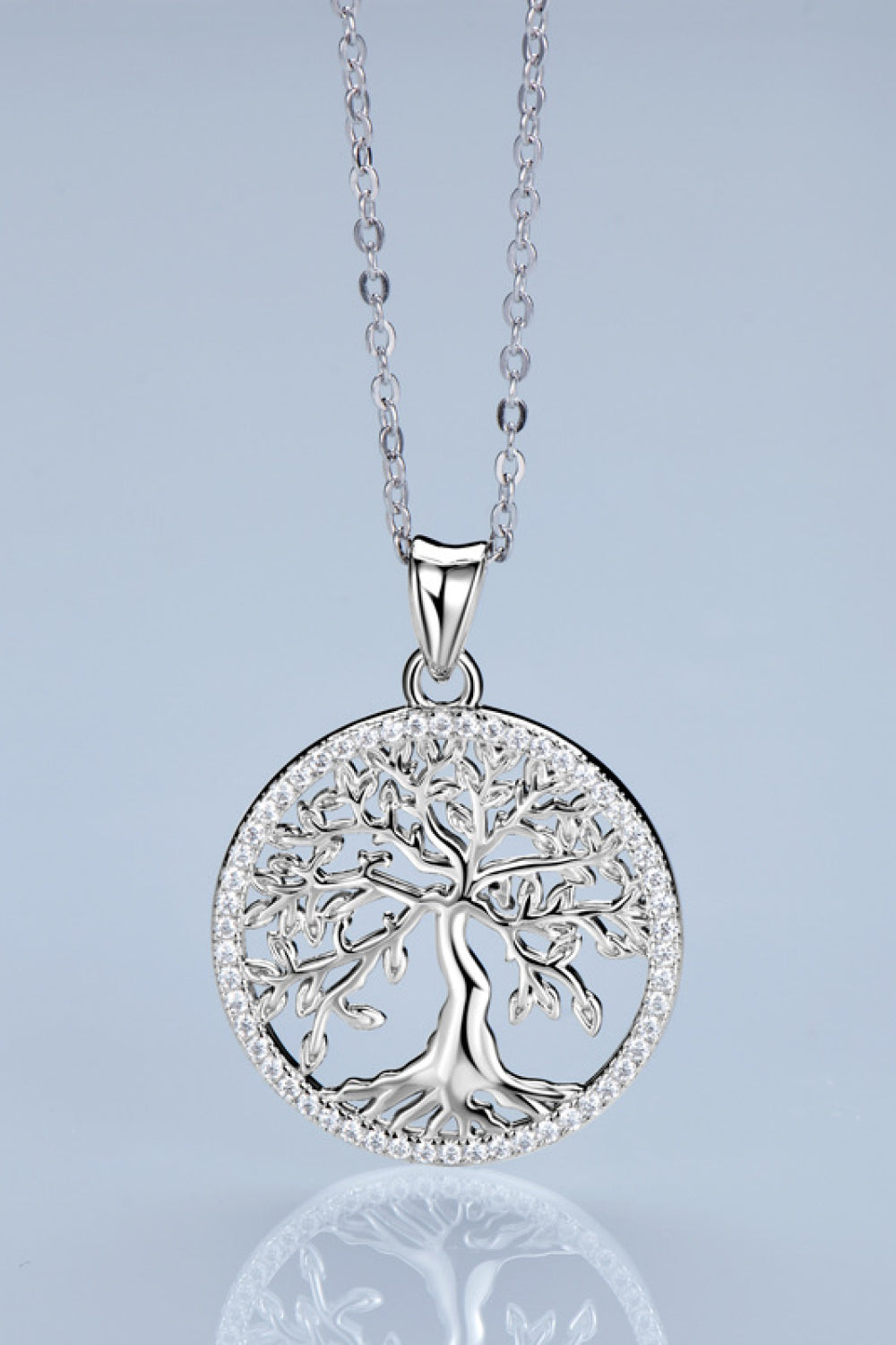 Women’s 925 Sterling Silver Moissanite Tree Pendant Necklace