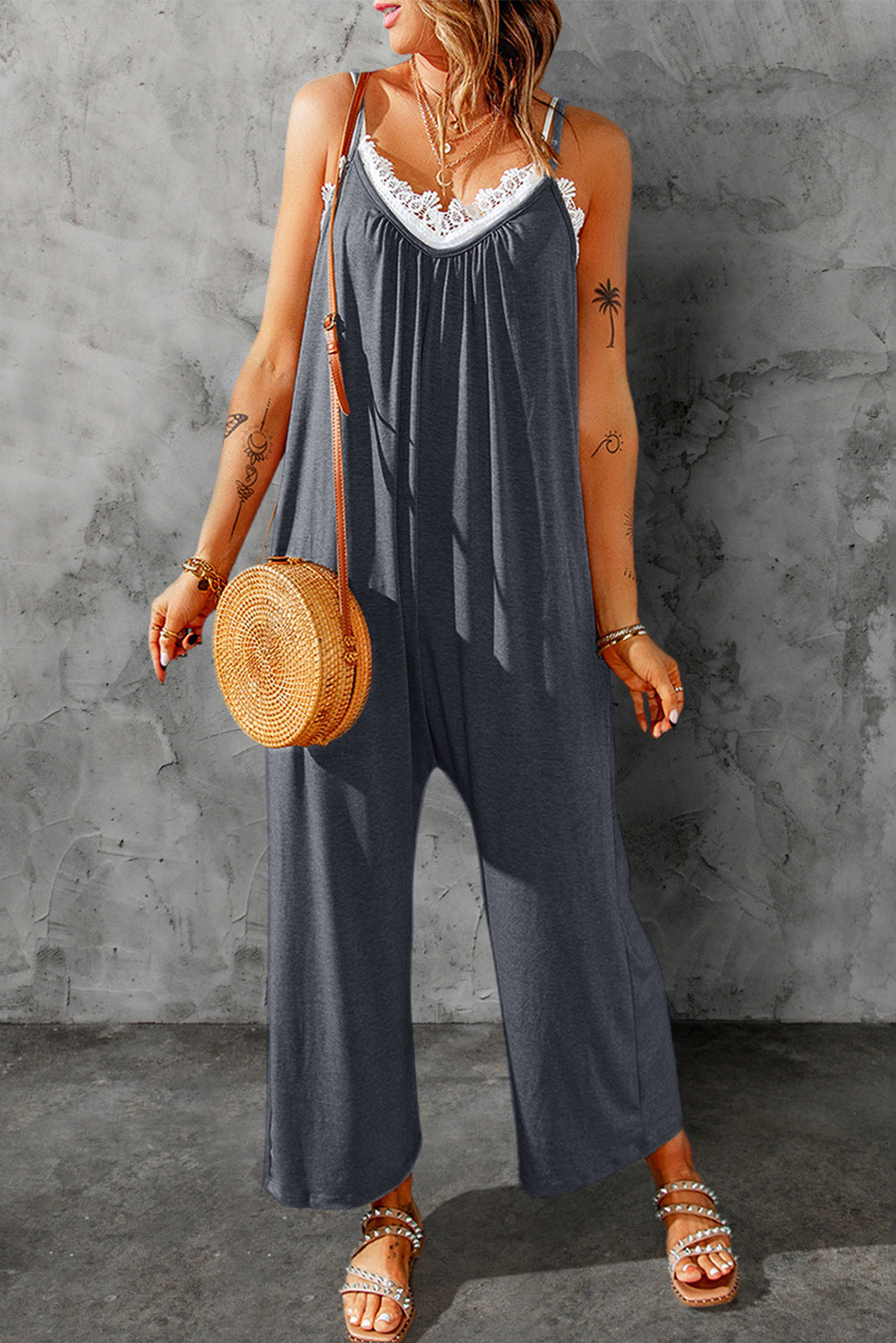 Women’s Spaghetti Strap Wide Leg Jumpsuit