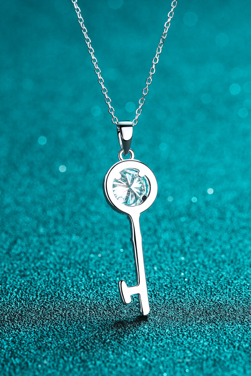 Women’s Moissanite Key Pendant Necklace
