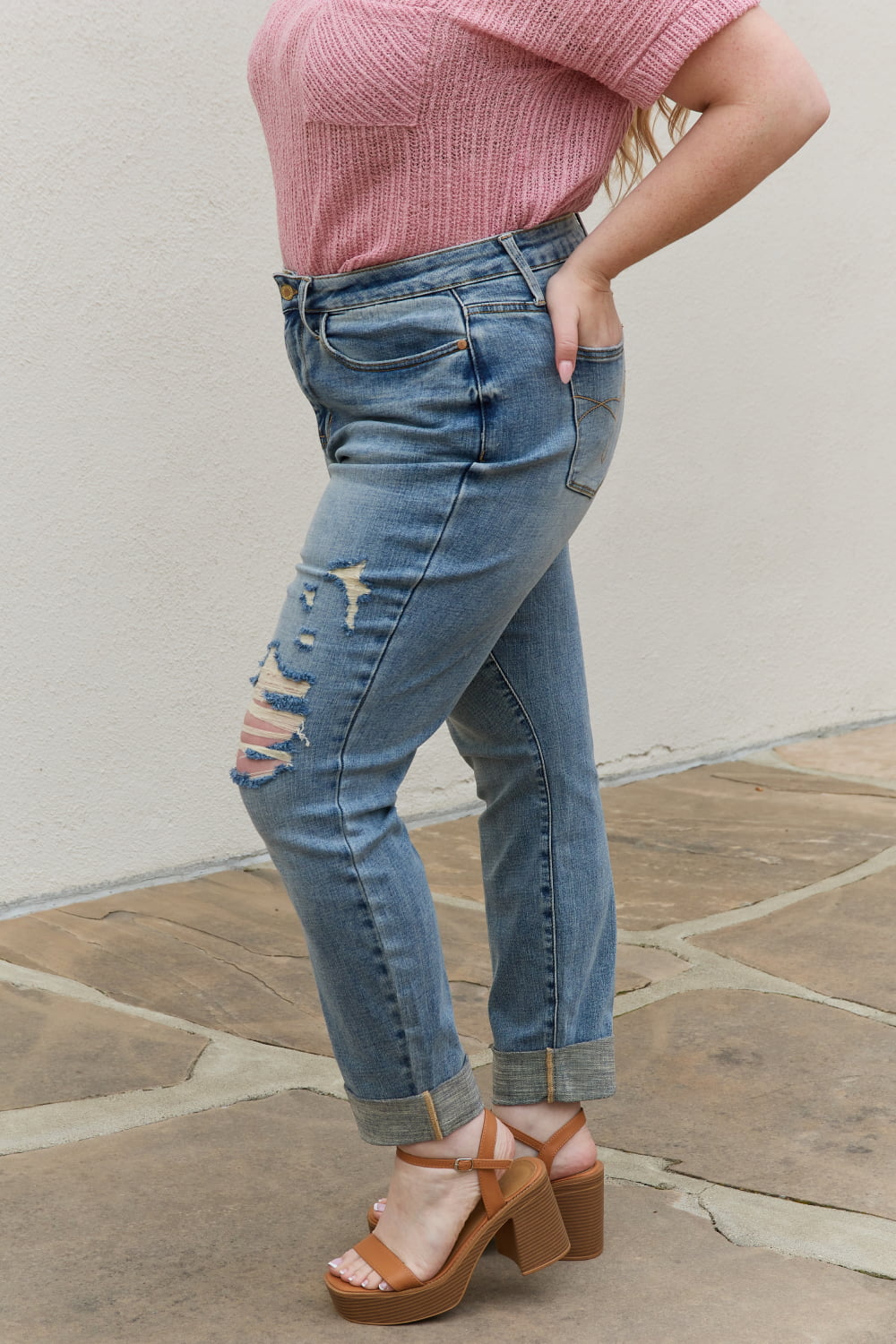 Women’s Judy Blue Macy Full Size Mid Rise Boyfriend Jeans